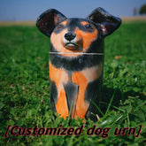 Custom Pet Urn for Dog Ashes - Personalized Ceramic Memorial Keepsake with Engraved Name & Photo, Handmade Pet Cremation Urn for Small Medium Large Dogs