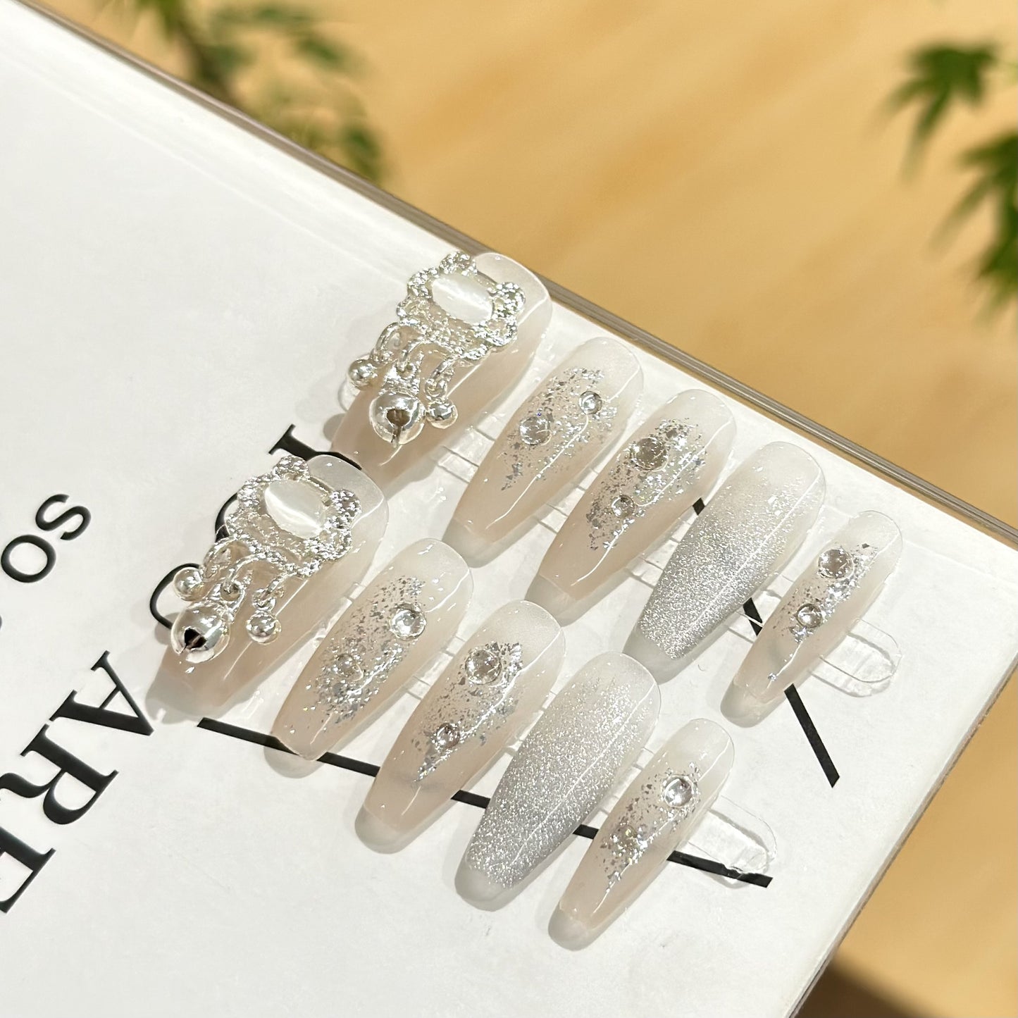 【Water Drop Beauty】Handmade wearable nail stickers with an icy transparent texture