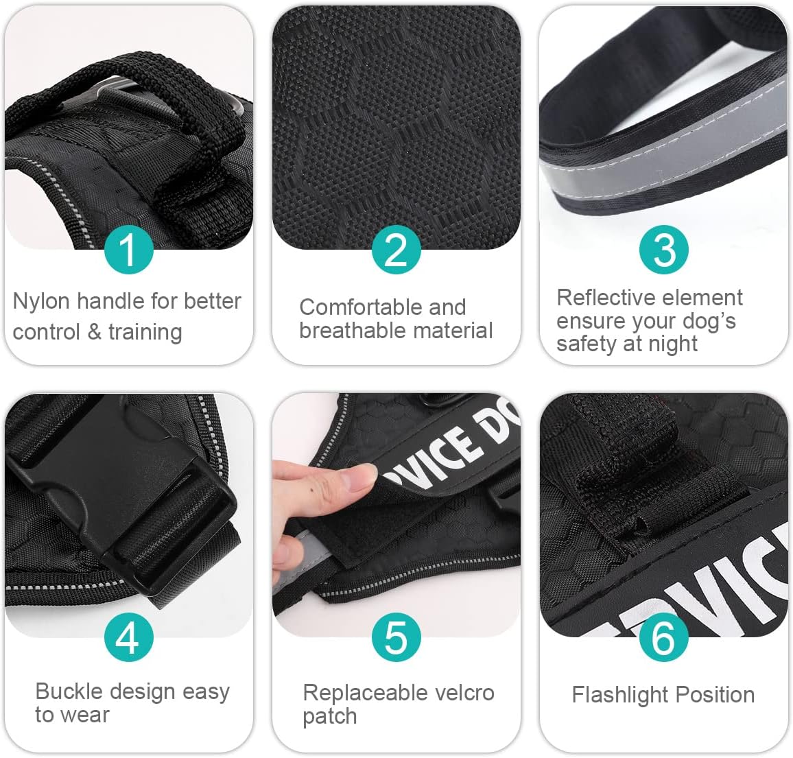 Dog Harness, No Pull Easy On and Off Pet Vest Harness, 3M Reflective Breathable & Easy Adjust Pet Halters with Nylon Handle - No More Tugging or Choking for Small Medium Large Dogs