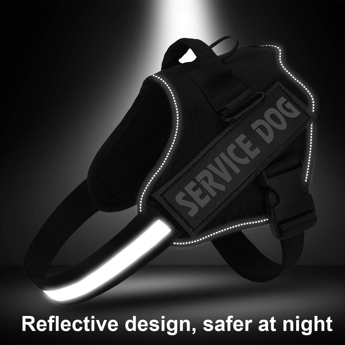 Dog Harness, No Pull Easy On and Off Pet Vest Harness, 3M Reflective Breathable & Easy Adjust Pet Halters with Nylon Handle - No More Tugging or Choking for Small Medium Large Dogs