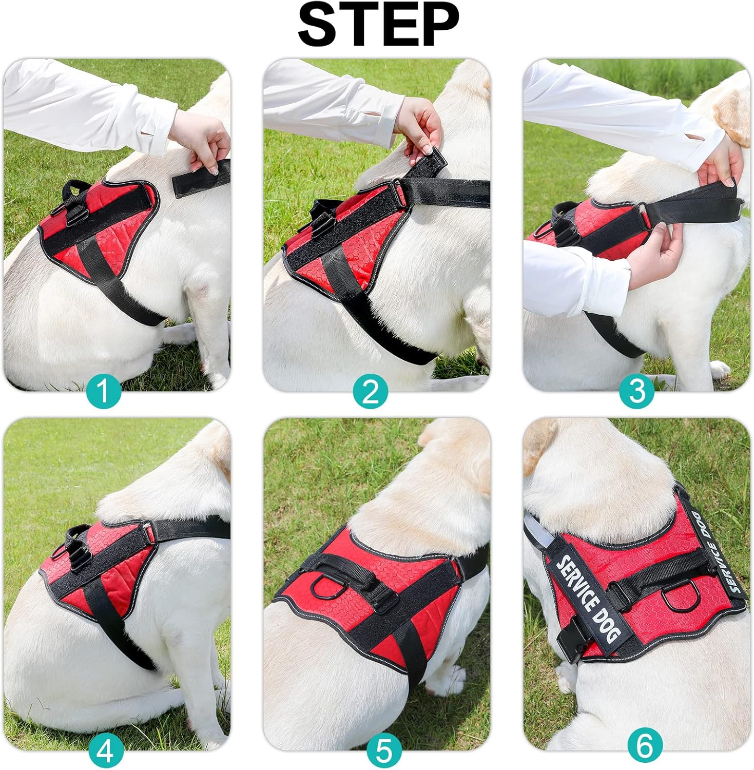 Dog Harness, No Pull Easy On and Off Pet Vest Harness, 3M Reflective Breathable & Easy Adjust Pet Halters with Nylon Handle - No More Tugging or Choking for Small Medium Large Dogs
