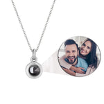 Circle-Shaped Projection Photo Necklace