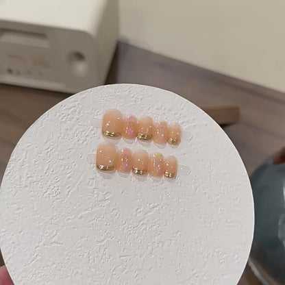 [Nude Floral] Hand-painted floral pattern with an icy transparent texture